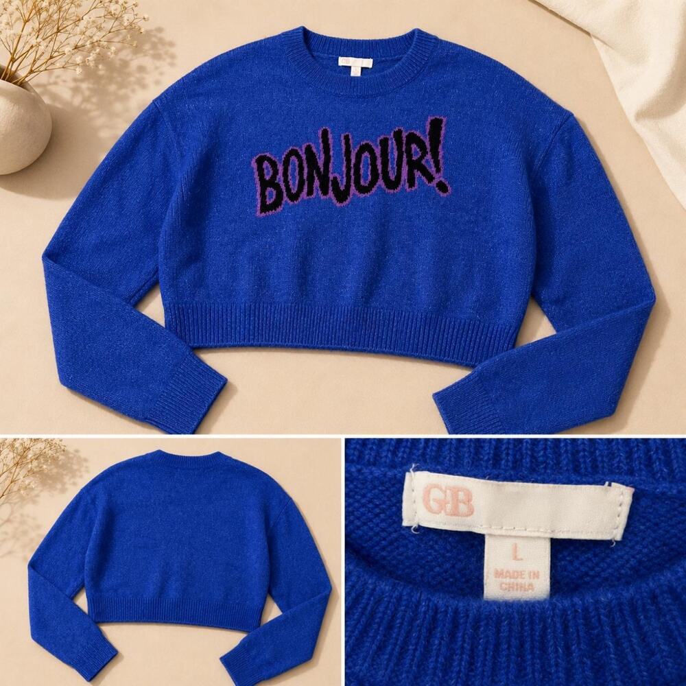 Gb bonjour cropped sweater in a large